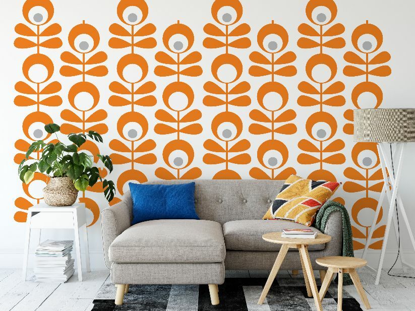 Mid Century Decal, Mid Century Wall Decor Palm Springs, Retro Wall Decal