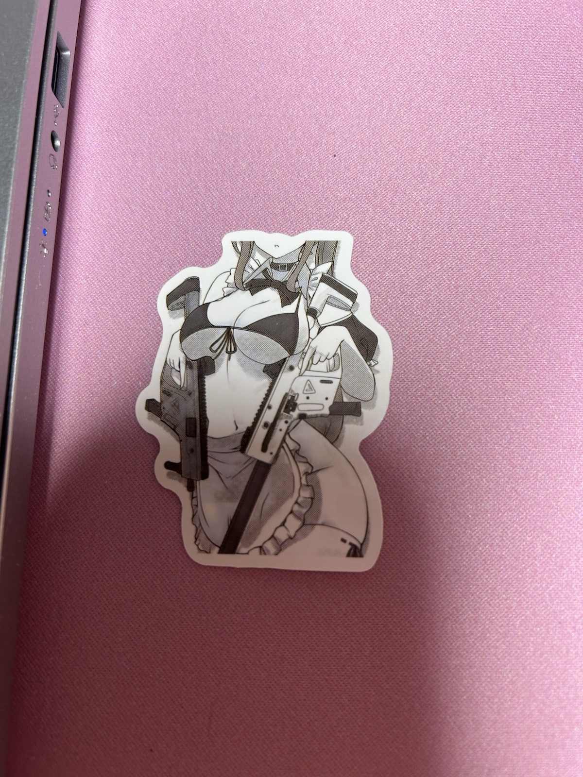 black and white waifu lewd sexy sticker #17