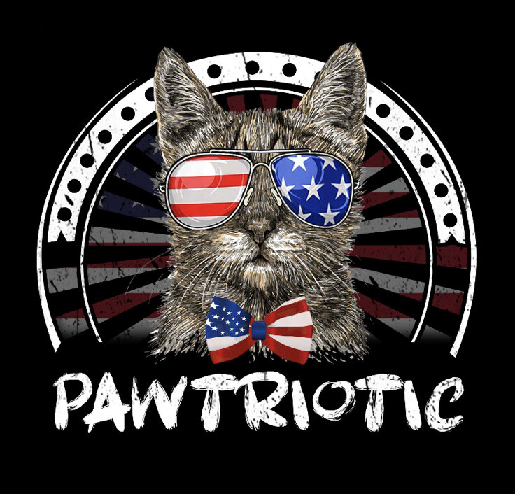 4” Patriotic Cat Sticker Patriotic Stars And Stripes Red White Blue American