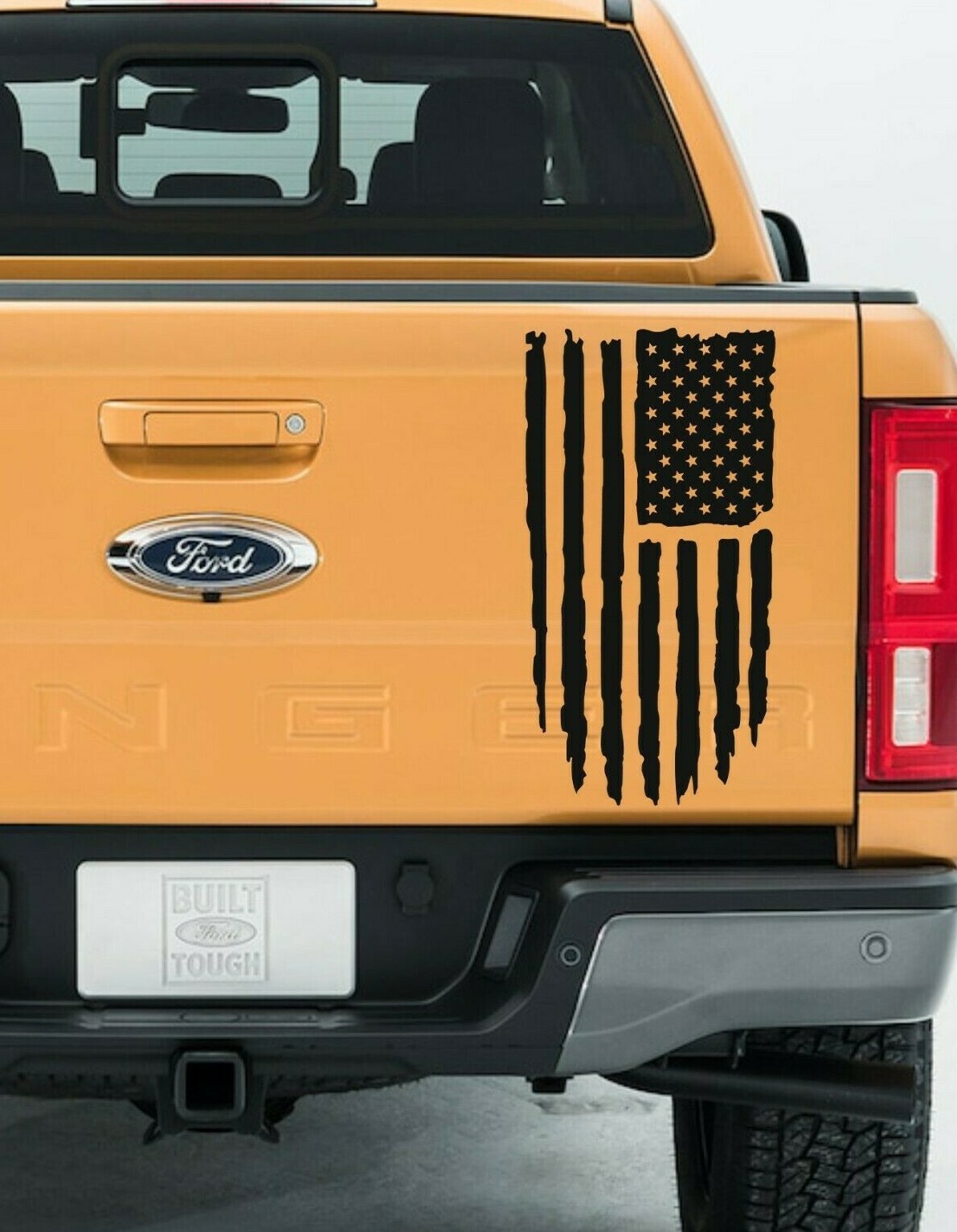 Distressed American Flag Tailgate Universal Decal USA 10×19 Dodge Ford Chevy 4×4