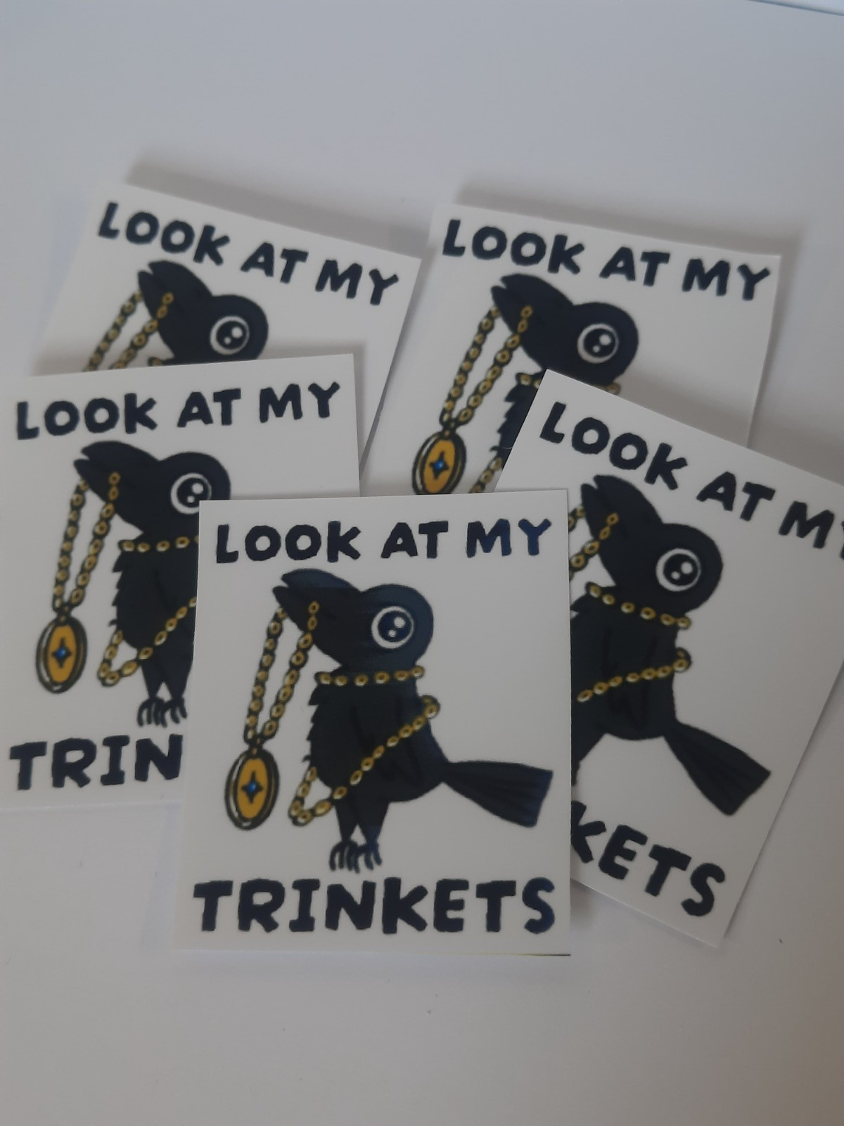 Look at my Trinkets Crow/Raven Hand Cut Stickers ~1.75" x 2.25" Jess-Sketch OG