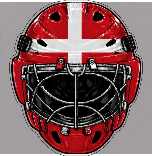 Waterproof Vinyl Helmet Sticker Flag Of Denmark Danish Hockey