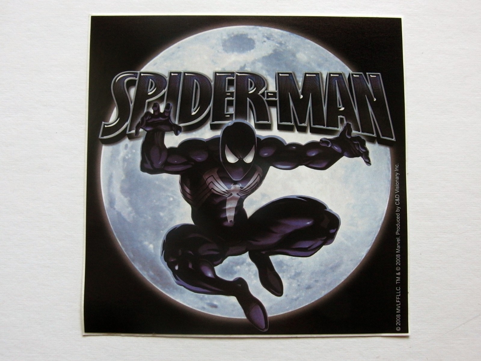 Spider-Man “Spidey Moon” Sticker – Marvel, C&D Visionary – 2008 – 4" x 4"