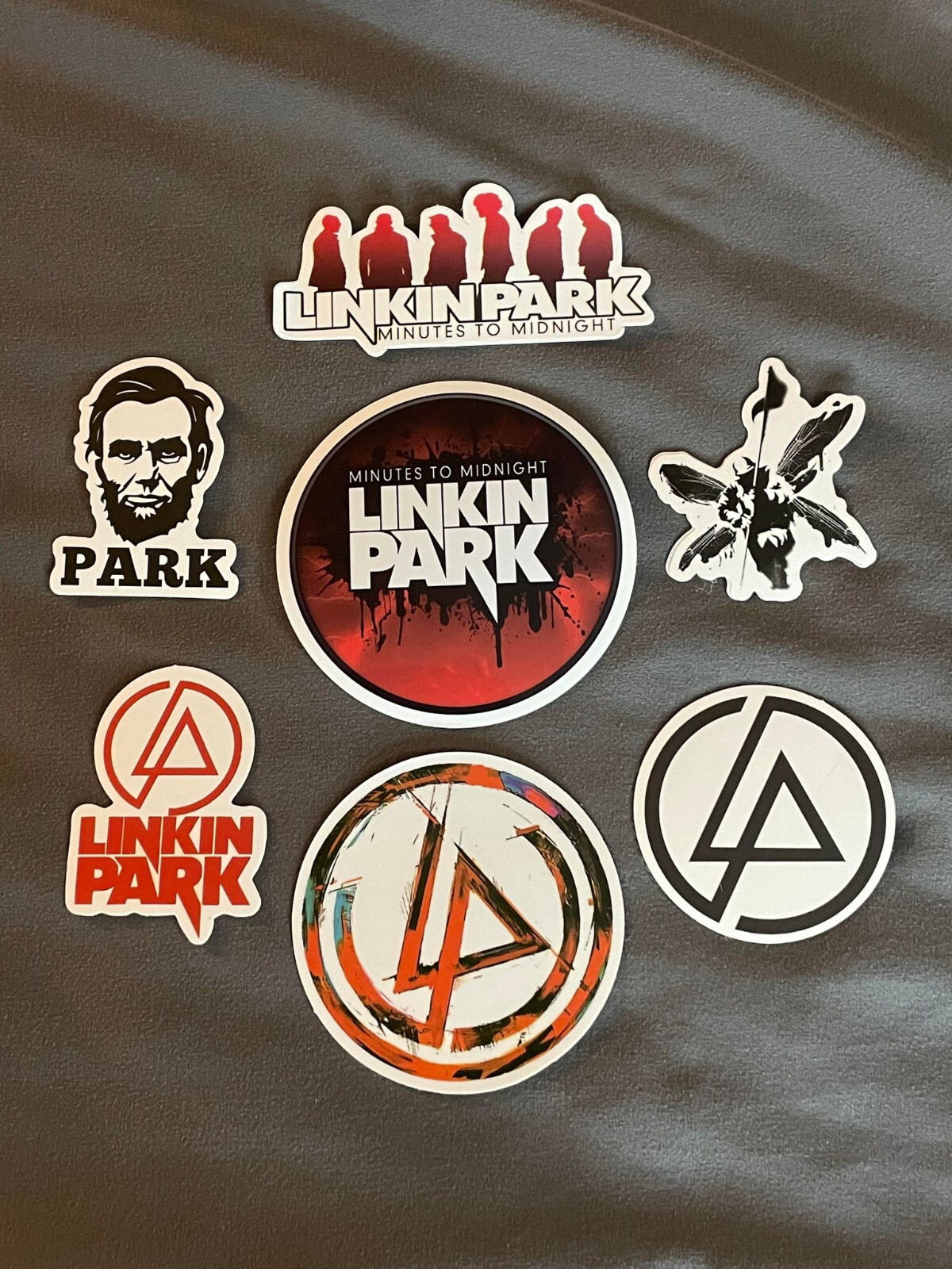 Lot (7) LINKIN PARK 1 1/2" to 2 7/8" Band Logo Stickers FAST! FREE SHIP! Chester