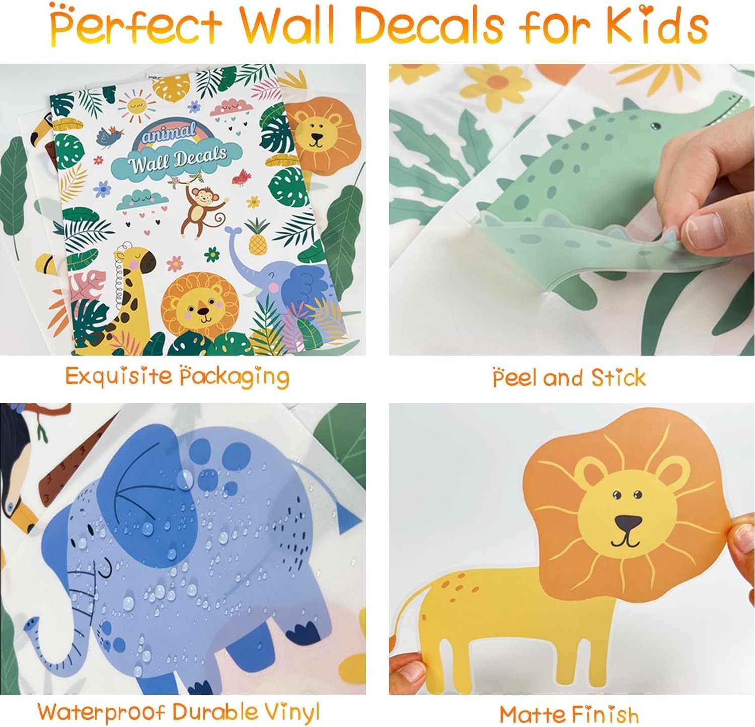 Cute Jungle Animal Wall Decals – 26 Waterproof Safari Stickers for Nursery Bliss