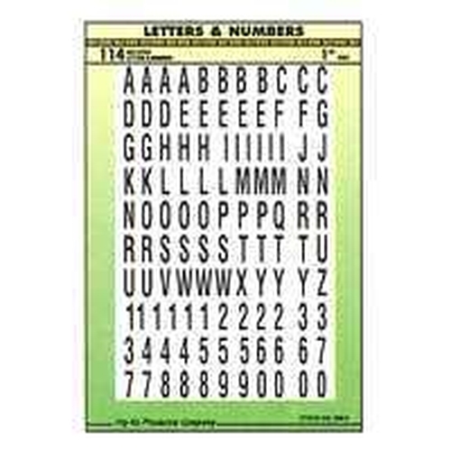 NEW HY-KO MM-6 BLACK AND WHITE NUMBER & LETTERS STICK ON ADHESIVE 114PC 6635643