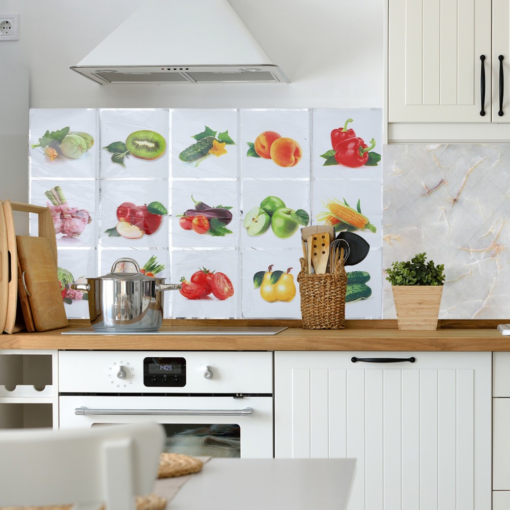 Multi Color Wall Art Stickers for Kitchen Anti Oil Durable Wall Decor Decals