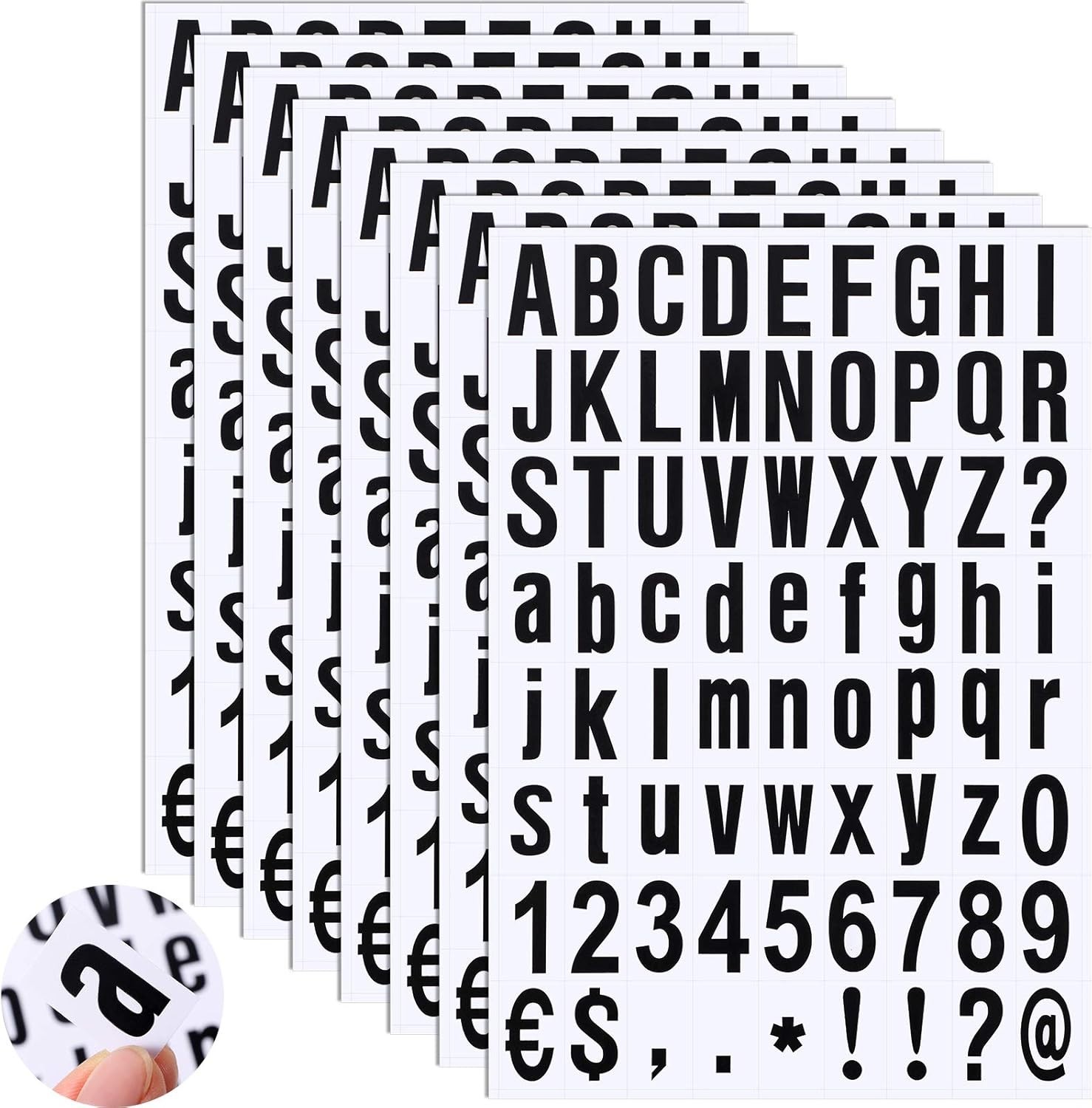8 Sheets Self-Adhesive Vinyl Letters Numbers Kit, Mailbox 1 Inch Gold in Black
