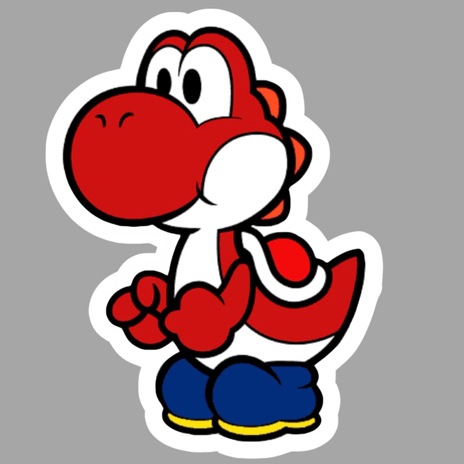 Yoshi Set, Super Mario, Nintendo, Fun Adorable 5 Glossy Vinyl sticker, Decal