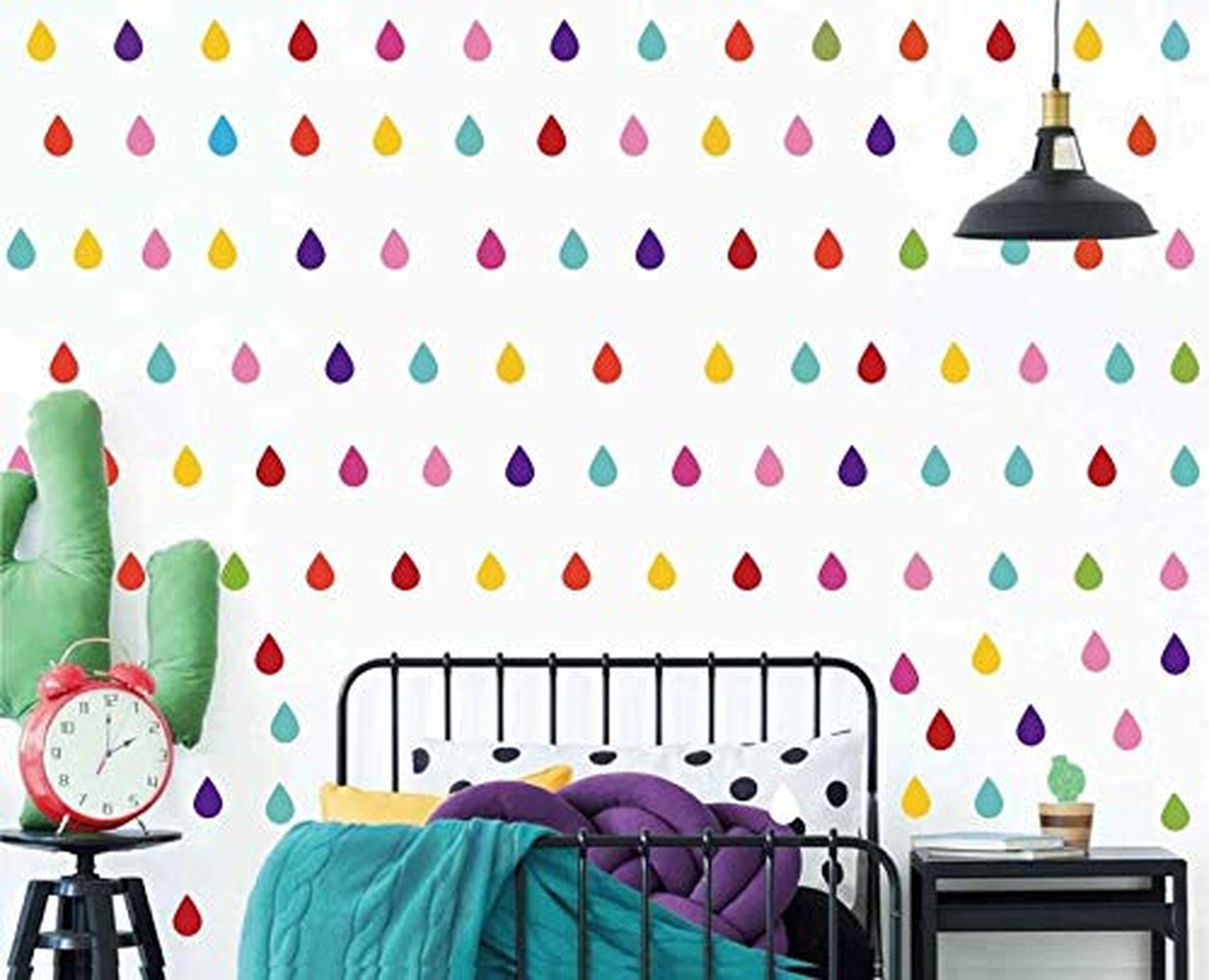 224pcs/pack Raindrops Wall Stickers Home Decor for Kids Room Baby Girl Decals…