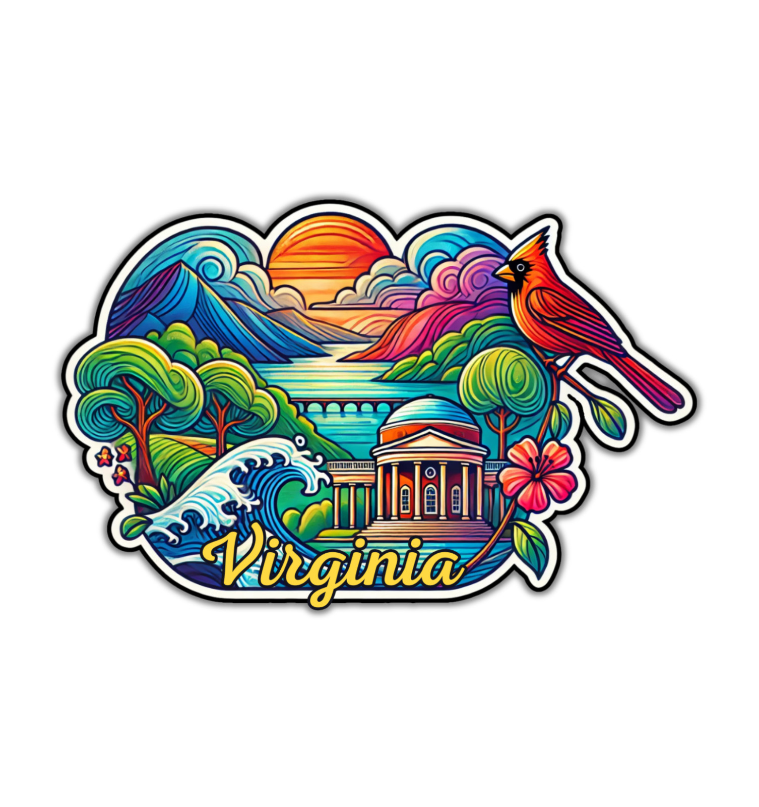 Virginia Fridge Magnet or Laptop Sticker