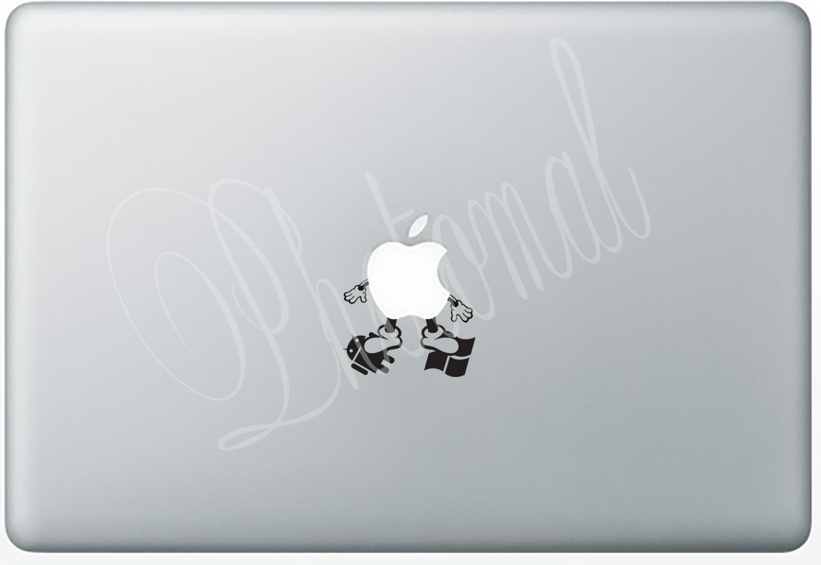 Apple MAC steps on Windows Android Die cut decals vinyl sticker laptop design