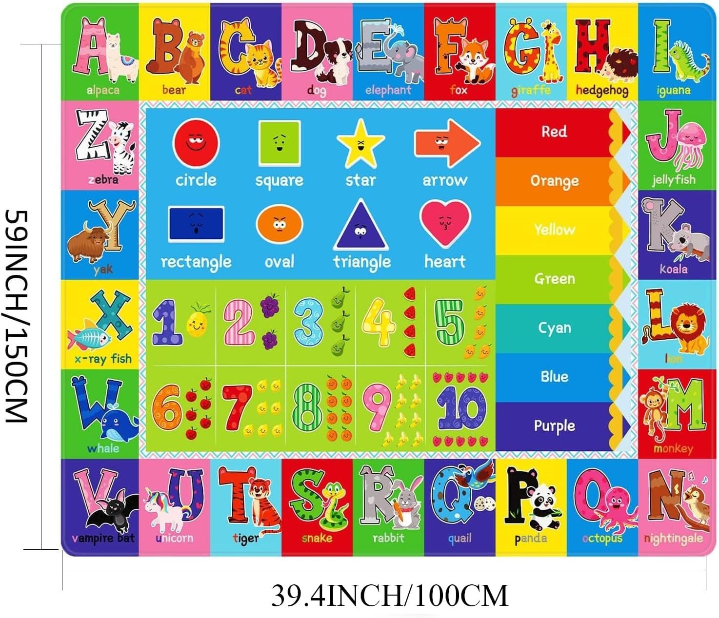ABC Carpet,Kids Carpet for Playroom, Classroom Floor Play Mat for Kids,Presch…