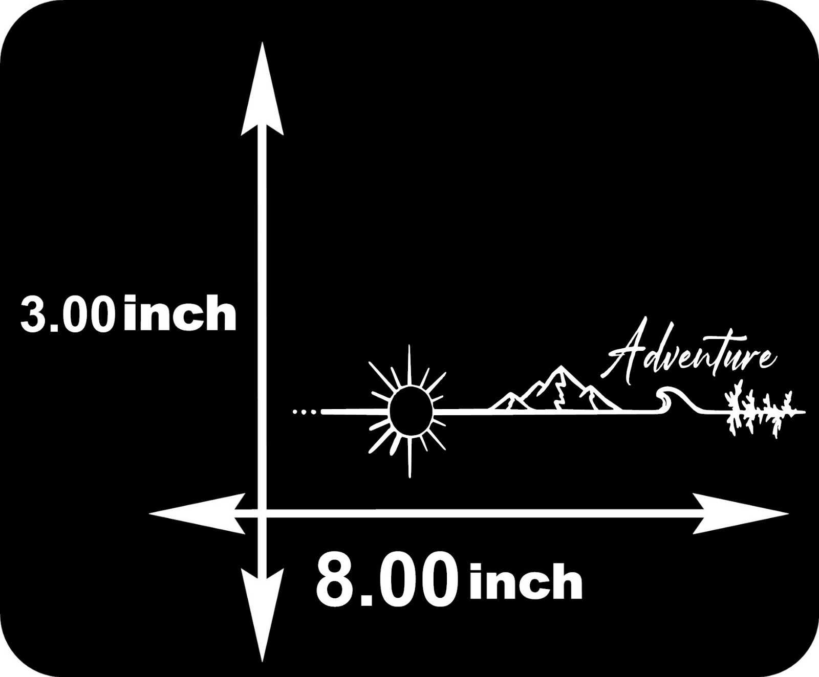 Adventure Awaits Outdoors Hiking Camping Vinyl Decal Cars Trucks 8" x 3"