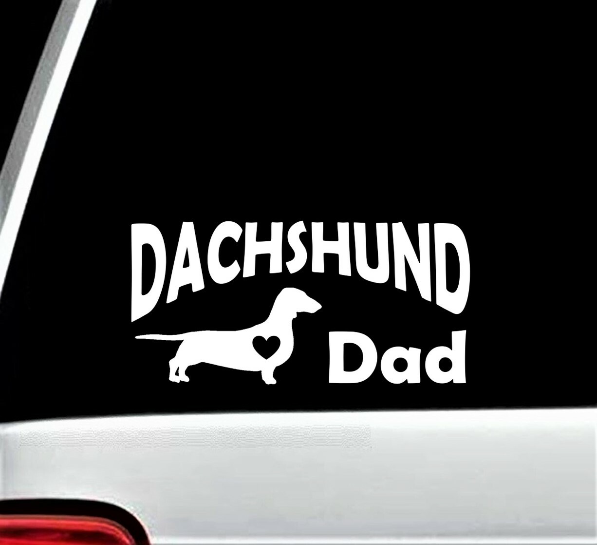 Dachshund Dad Decal Sticker for Car Window 8 Inch Doxie Pet Gift Accessory BG449