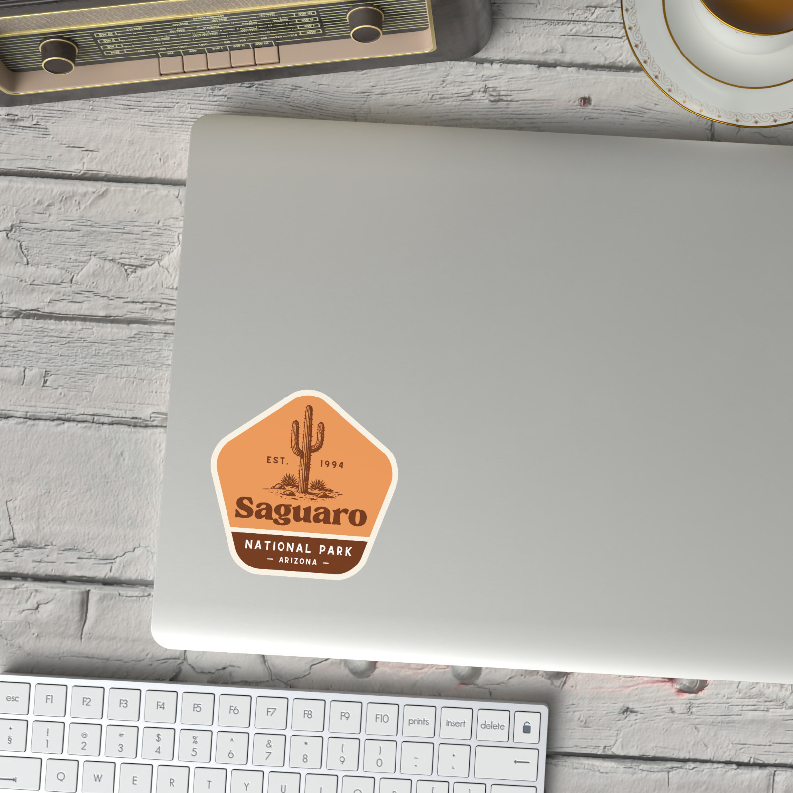 Saguaro National Park Sticker Retro Arizona Cactus Travel Vinyl Decal Badge