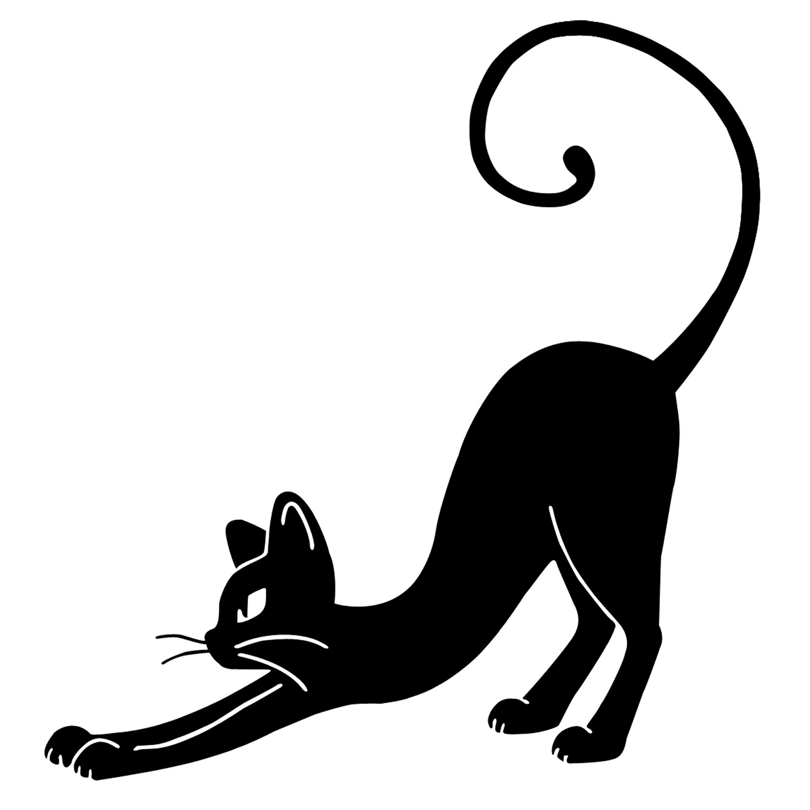 Gatto vinile nero scontornato adesivi murali PVC cat wal sticker cropped 1 PZ.