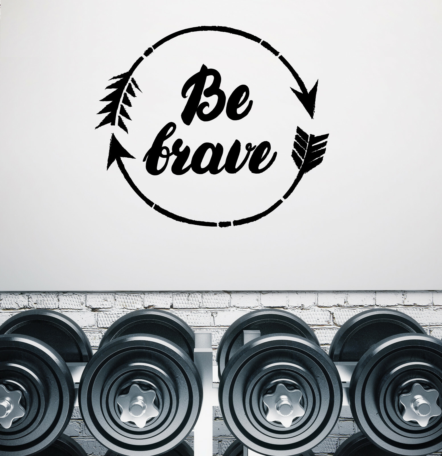 Wall Decal Be Brave Inspirational Lettering Phrase Interior Decor (n1054)