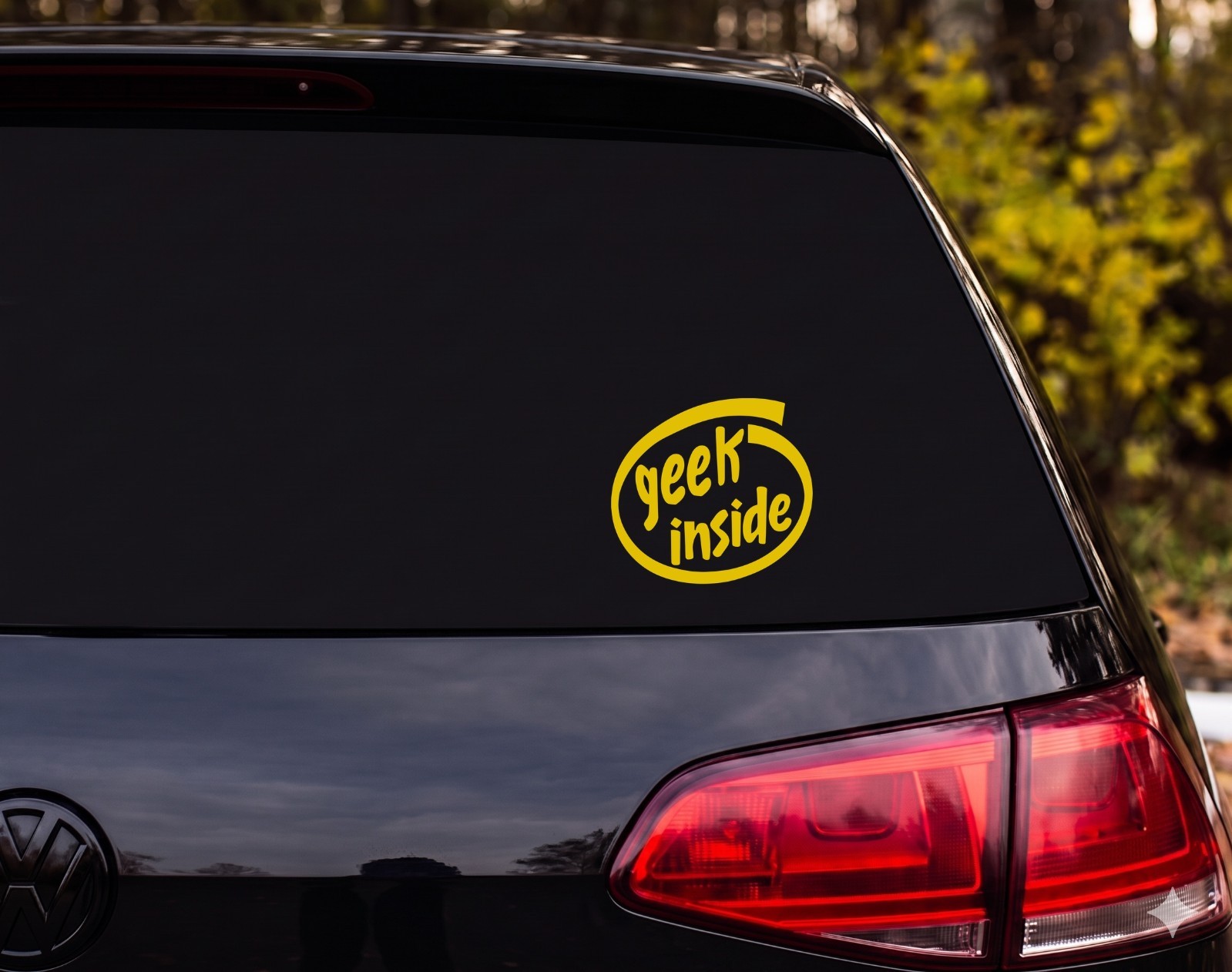 Geek Inside Oval Funny Die Cut Vinyl Decal Laptop Window | Gamer Gift