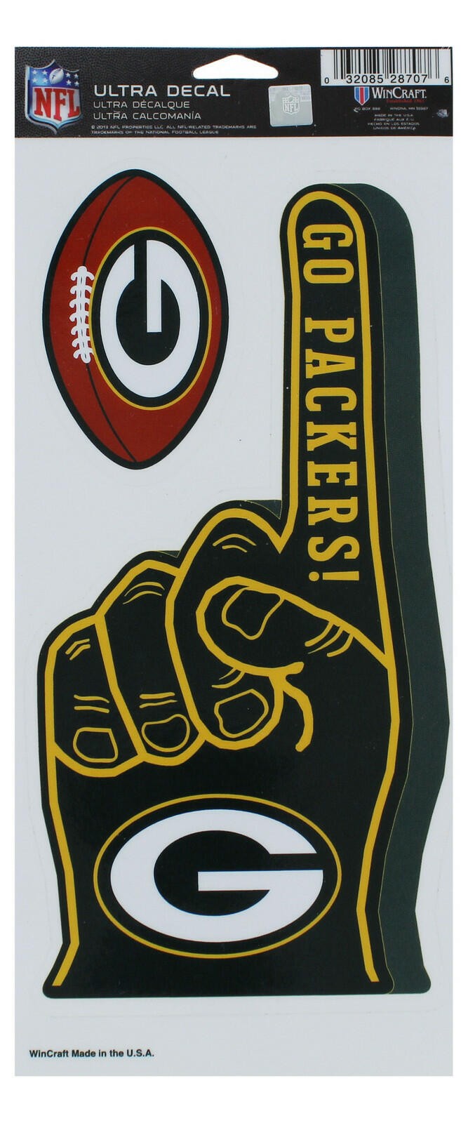 Green Bay Packers Go Packers! Finger Ultra Decal