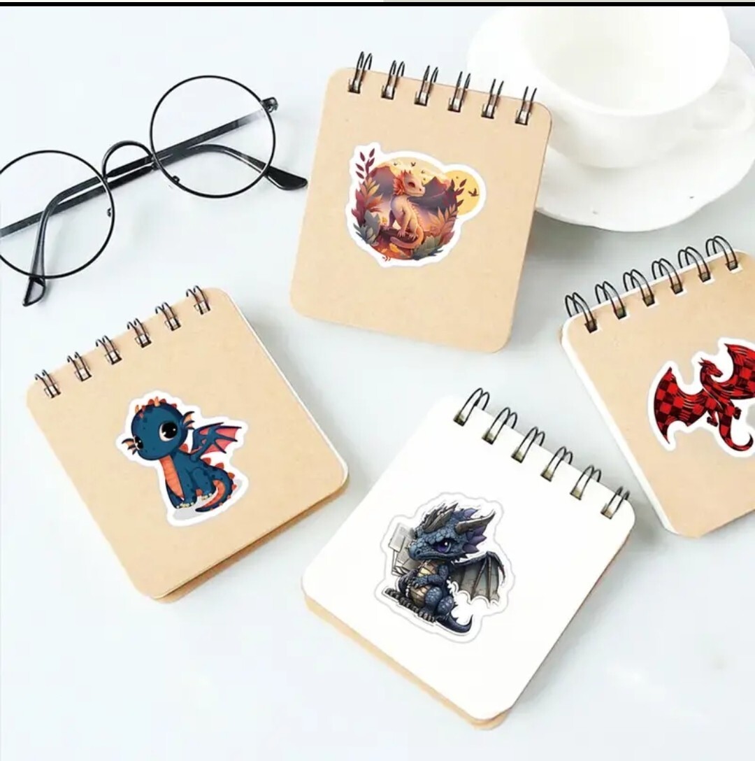 20 PCS Dragons Realistic & Cartoon Fantasy Creatures Stickers BRAND NEW