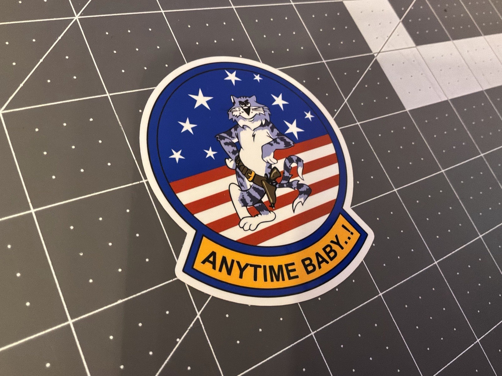 "Anytime Baby" F-14 Tomcat Sticker Sticker 3” Vinyl