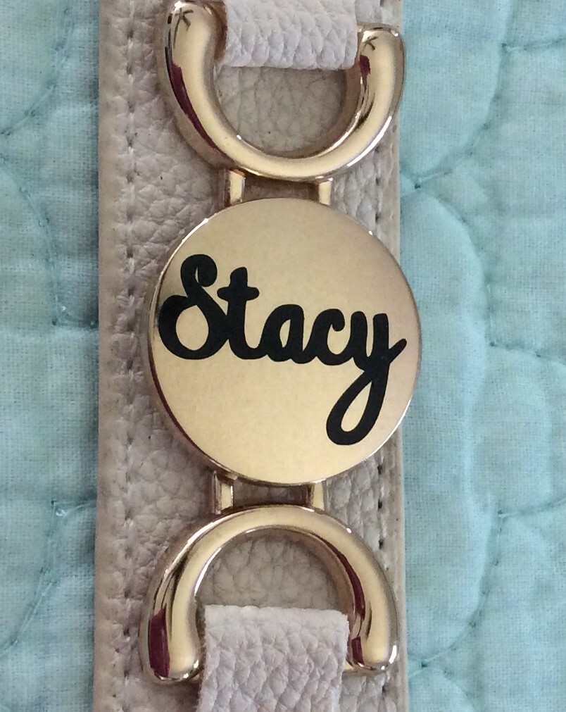 Leather cuff bracelet with monogram – Gold or Silver tone – tons of great color