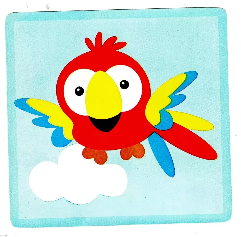 bird jungle parrot sticker wall safe 7.5 inch new
