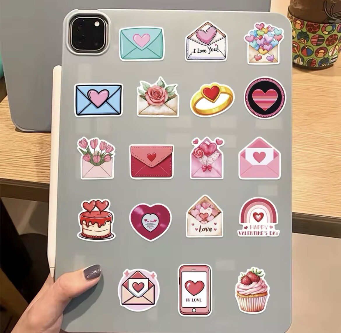 Valentines Day Envelope Style Stickers 50pk Mixed Fun Stickers Hearts Valentines