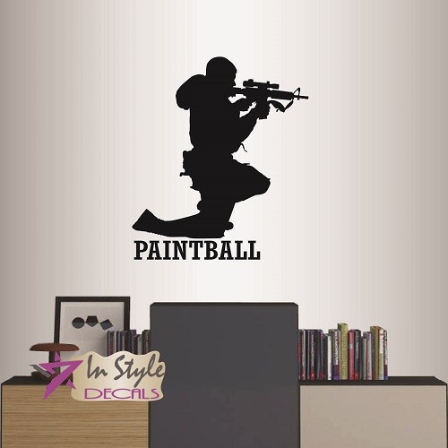 Vinyl Decal Paintball Player Game Extreme Guy Man Any Room Wall Art Sticker 964