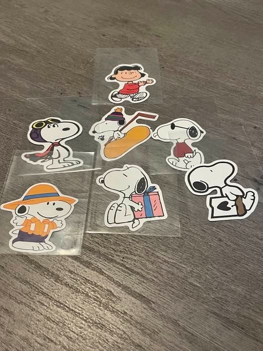 Pack of 7 Peanuts Stickers/Decals-6 Snoopy and 1 Lucy! Approx. 2-3 inches-NEW!