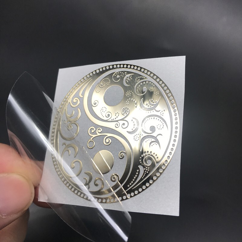 Tai Chi Bagua Metal Sticker Gourd Luck Koi Decorative Back Sticker
