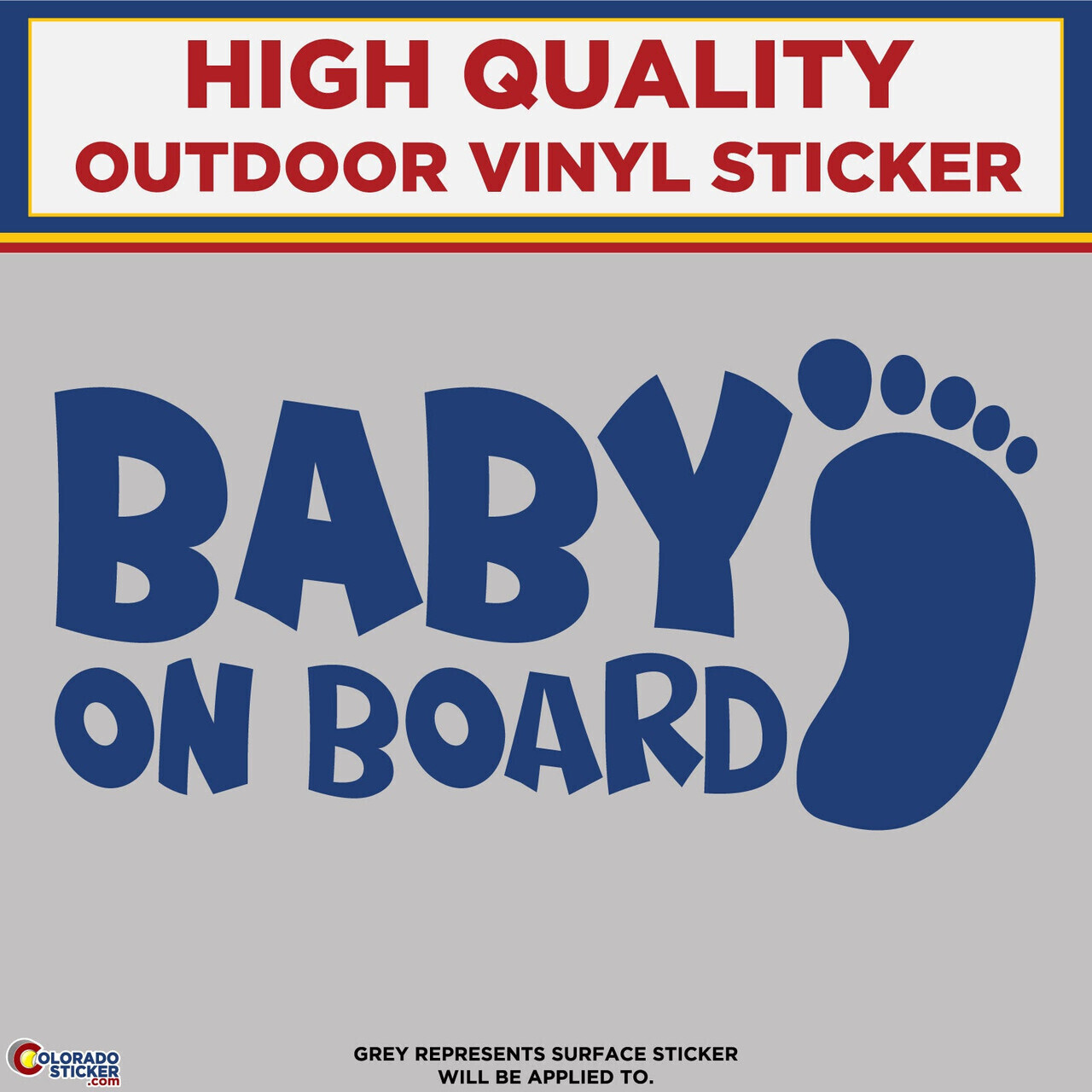 Baby on Board Footprint, Die Cut High Quality Vinyl Stickers