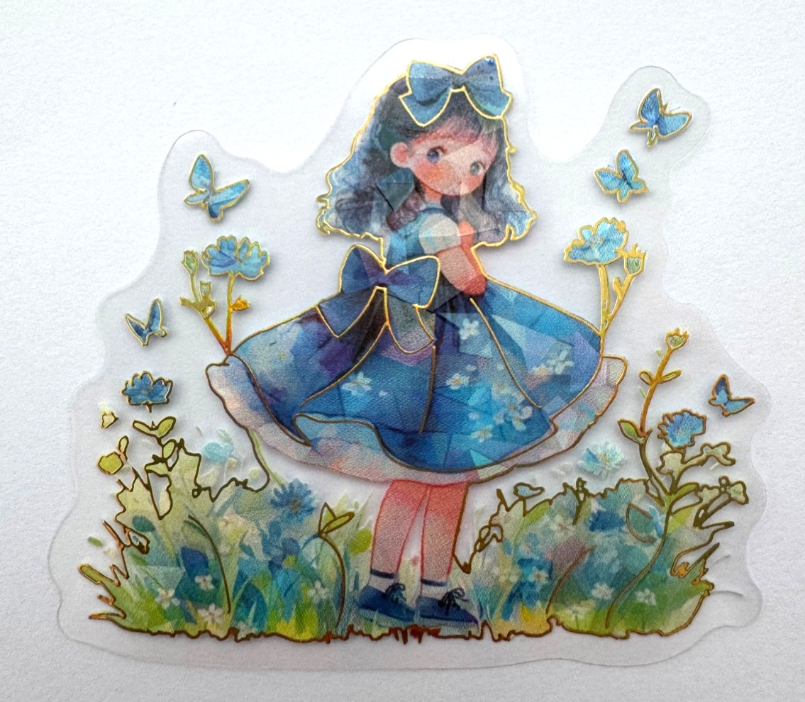 Fairy Tale Princess Stickers Transparent Vinyl Gold Foil 5pcs Random Mix