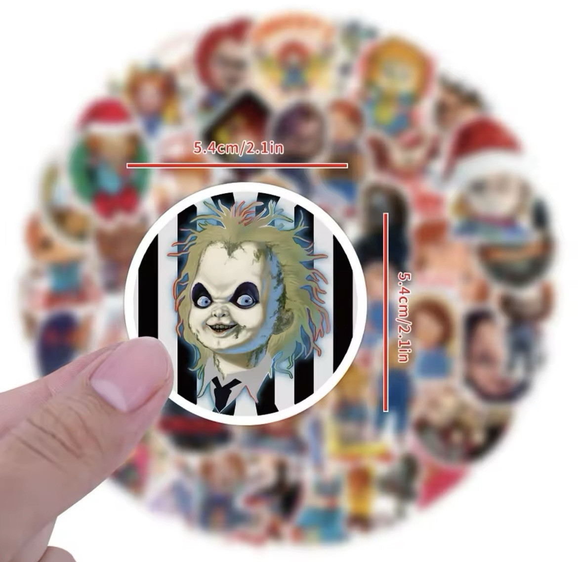 Chucky Style Stickers 60pk Chucky Horror Stickers Tiffany Chucky Good Boy Fun