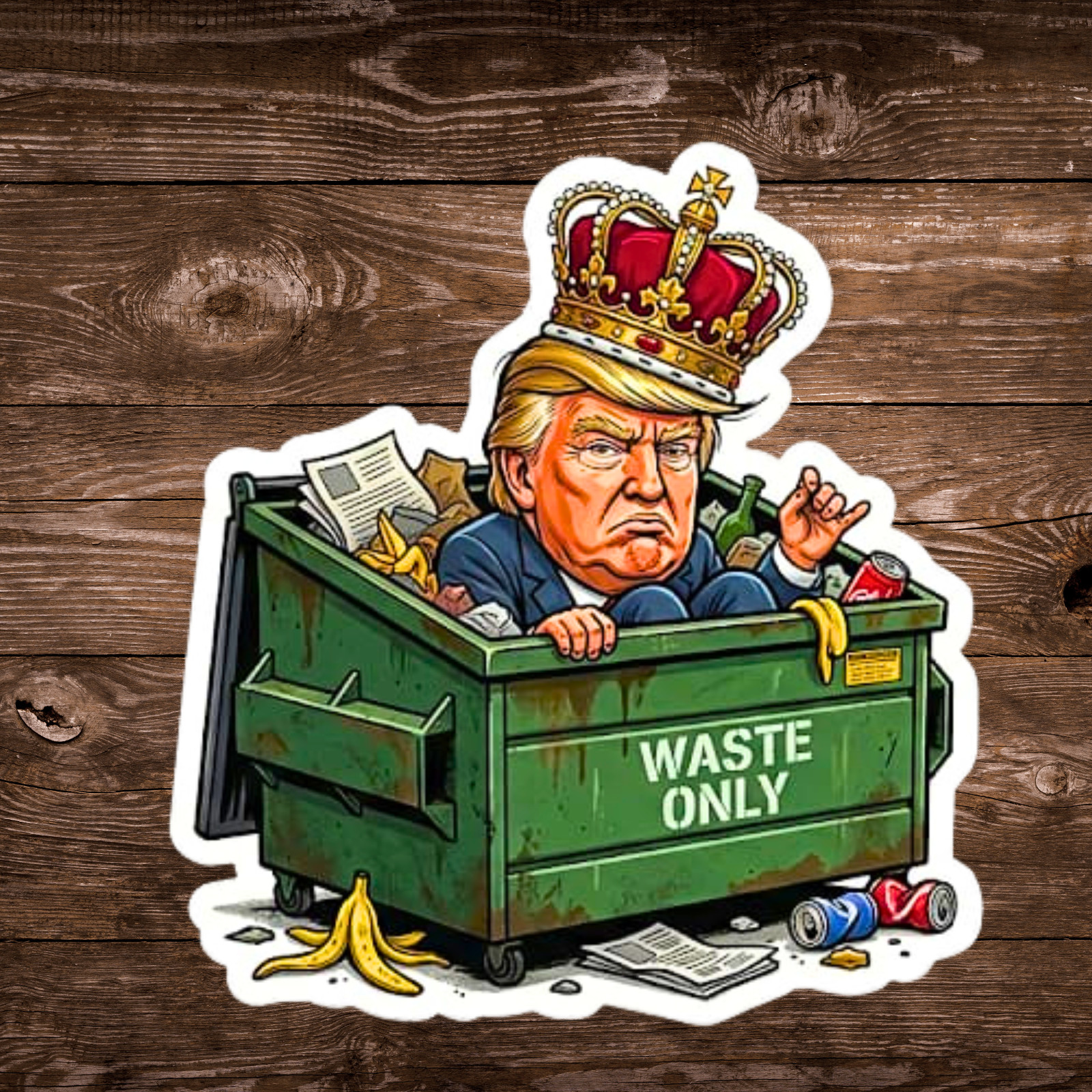 Anti Trump Sticker NO KINGS PROTEST Funny Waterproof Vinyl NEW 1/10/50/100