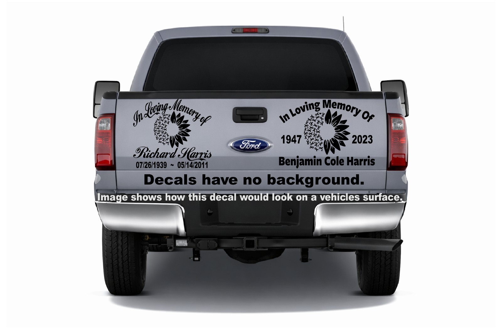 In Loving Memory Decal Cancer Ribbon Flowers | Floral Car Vinyl Sticker Custom