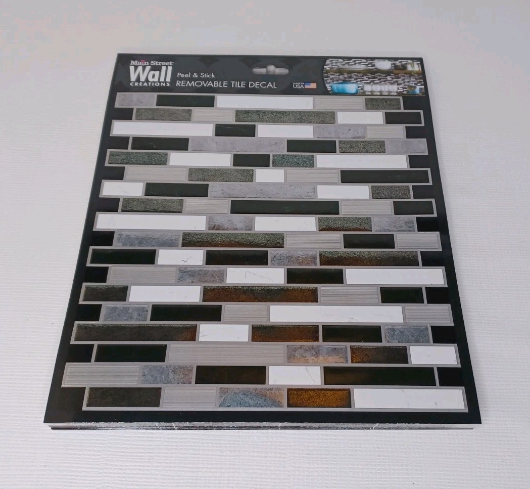 24 Main Street Wall Creations Peel & Stick Removable Tile Decals 8" x 8"