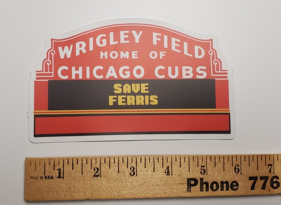 Vintage WRIGLEY FIELD Chicago Cubs 1980s era SAVE FERRIS STICKER