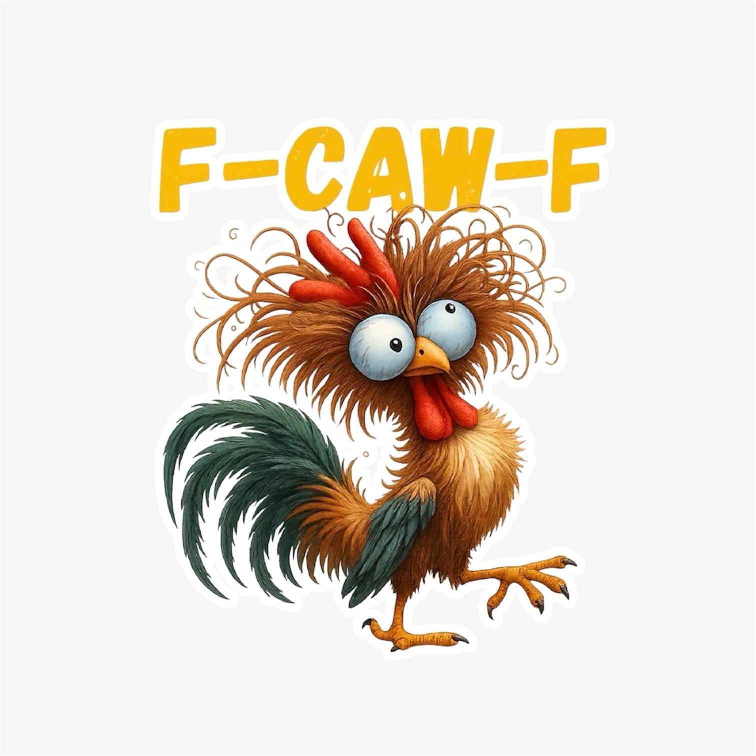 2 PACK – CRAZY CHICKEN F-CAW-F 2” Waterproof Vinyl Sticker Decal F OFF Set Lot