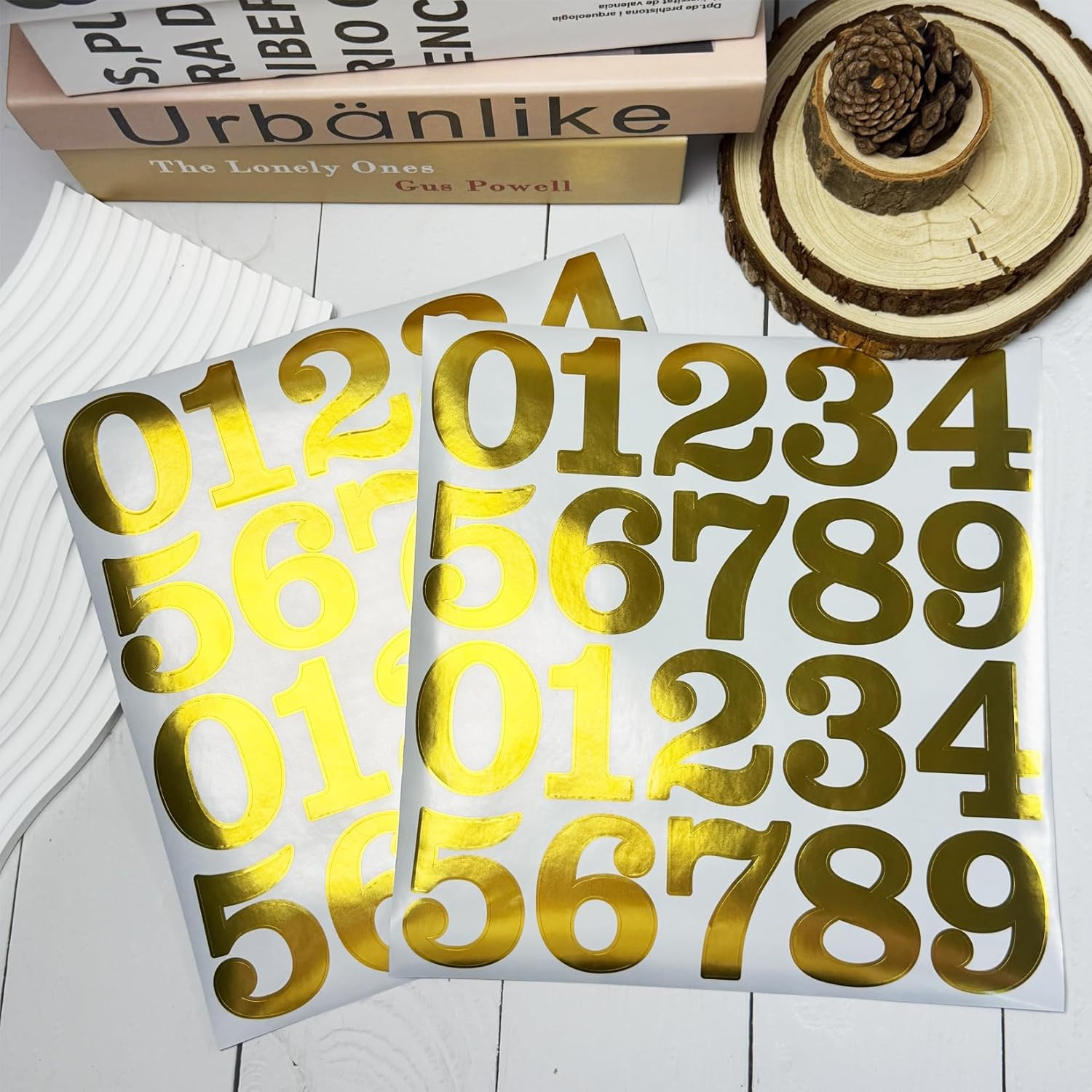24 Sets 2 Inch 0-9 Self Adhesive Vinyl Number Stickers for File,Lockers,Mailbox,