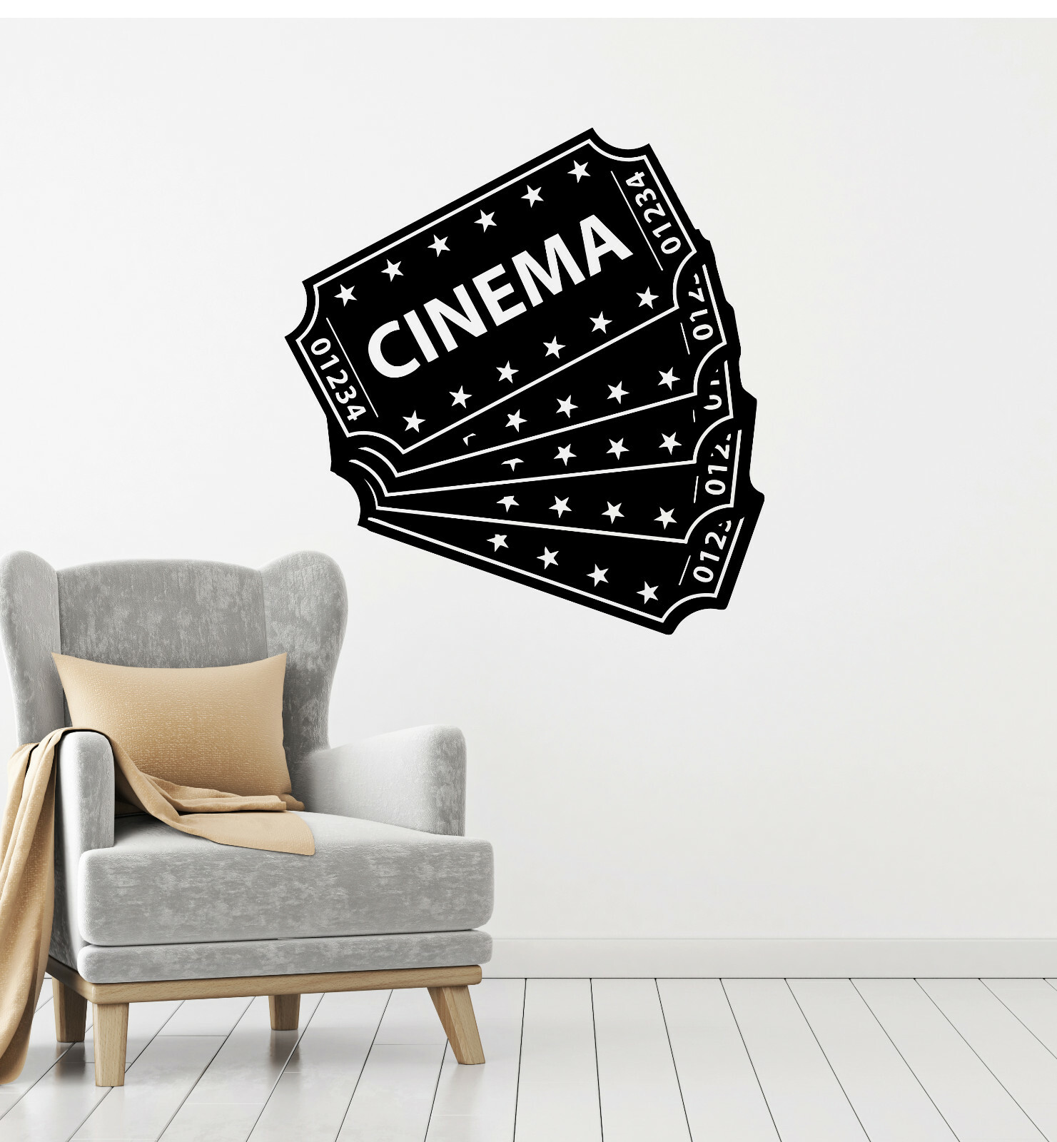 Vinyl Wall Decal Cinema Tickets Movie Film Theater Room Decor Stickers (ig5360)