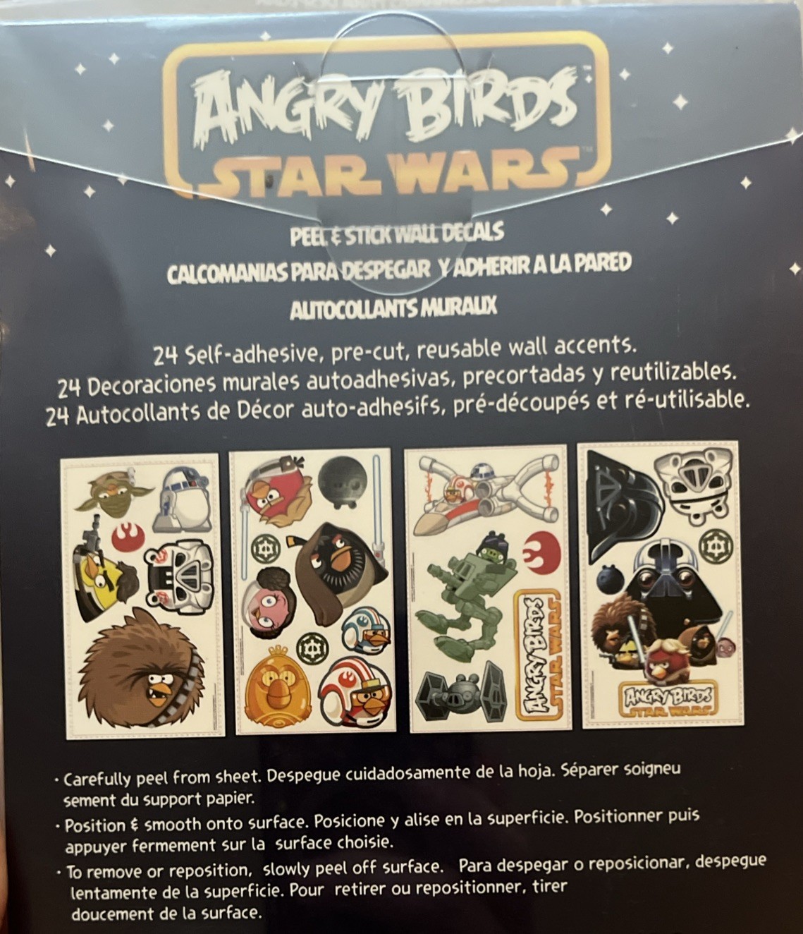 RoomMates Angry Birds Star Wars Peel Stick Wall Decals 24 Stickers Precut NEW