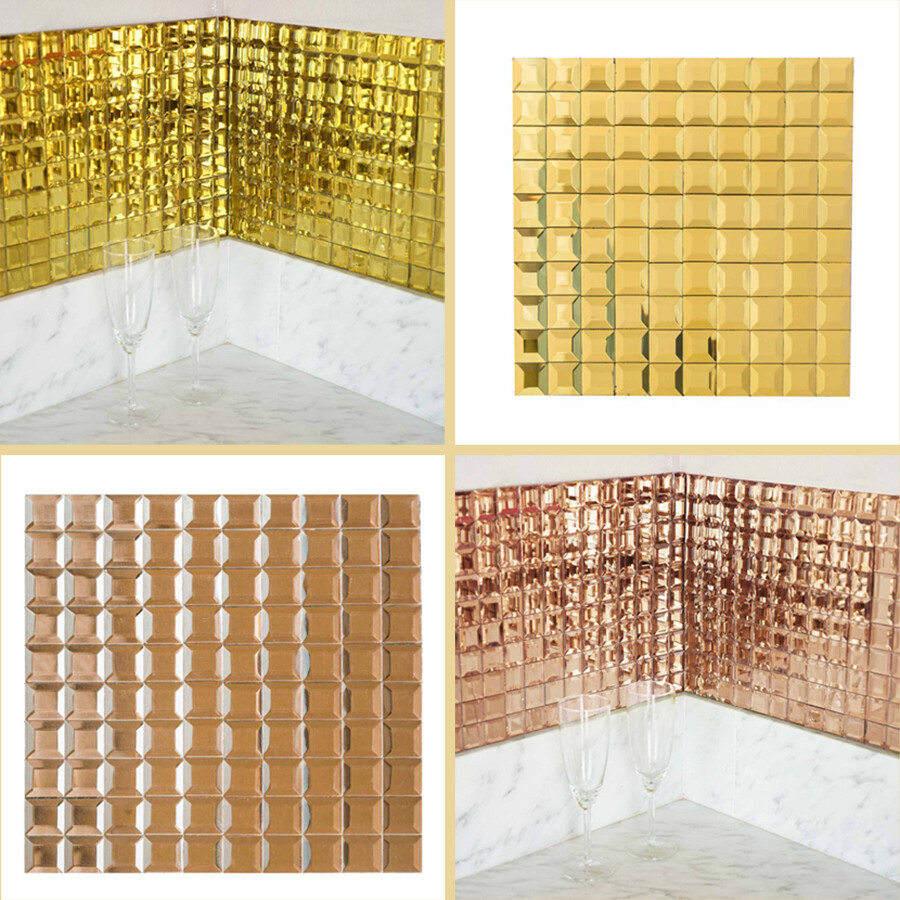 10 pcs WALL PANELS 10 sq ft 12×12" wide Mirror Mosaic Tiles Backdrop Decorations