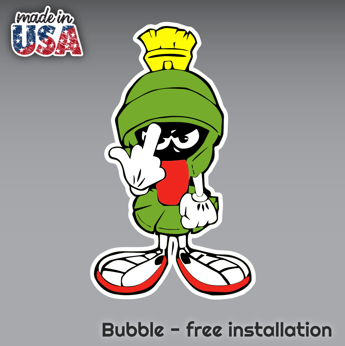 MARVIN THE MARTIAN FLIP OFF USA DECAL STICKER CAR TRUCK WINDOW LAPTOP WALL JDM