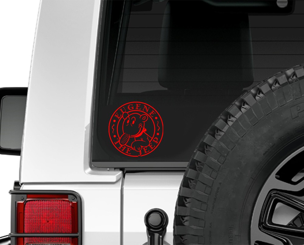 Eugene the JEEP Cartoon Funny Window Car Truck Decal Popeye Sticker UGXEU010