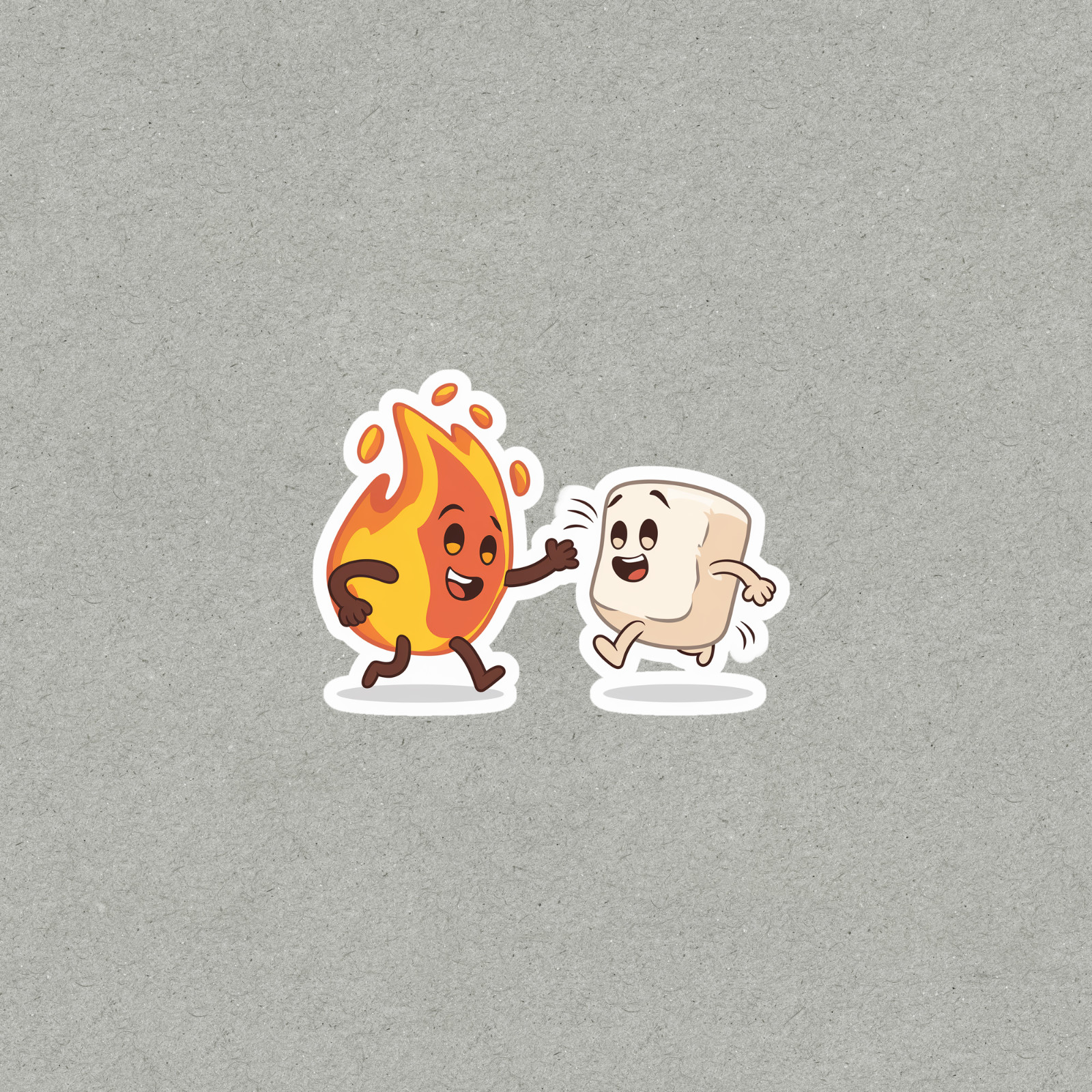 Cute Fire and Marshmallow Sticker – Funny Camping Outdoor Adventure Decal #5043