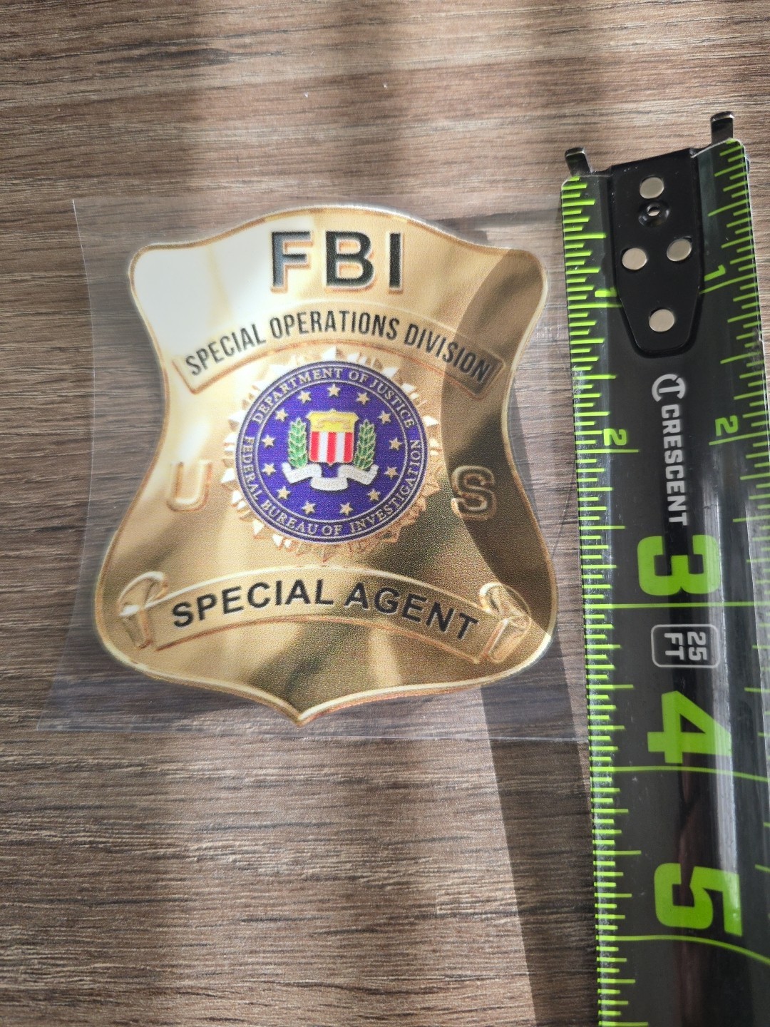 FBI Special Operation Division Badge UV DTF Decal Sticker Waterproof Made In USA