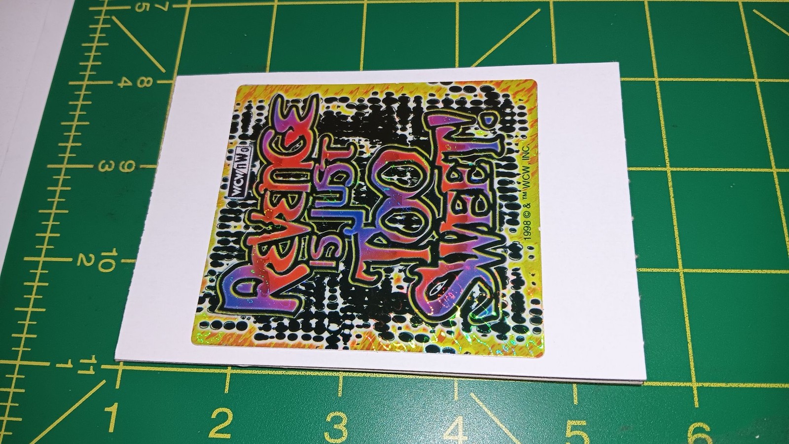 WCW Revenge Is Just Too Sweet 1998 Holographic Sticker Wrestling Promo Rare