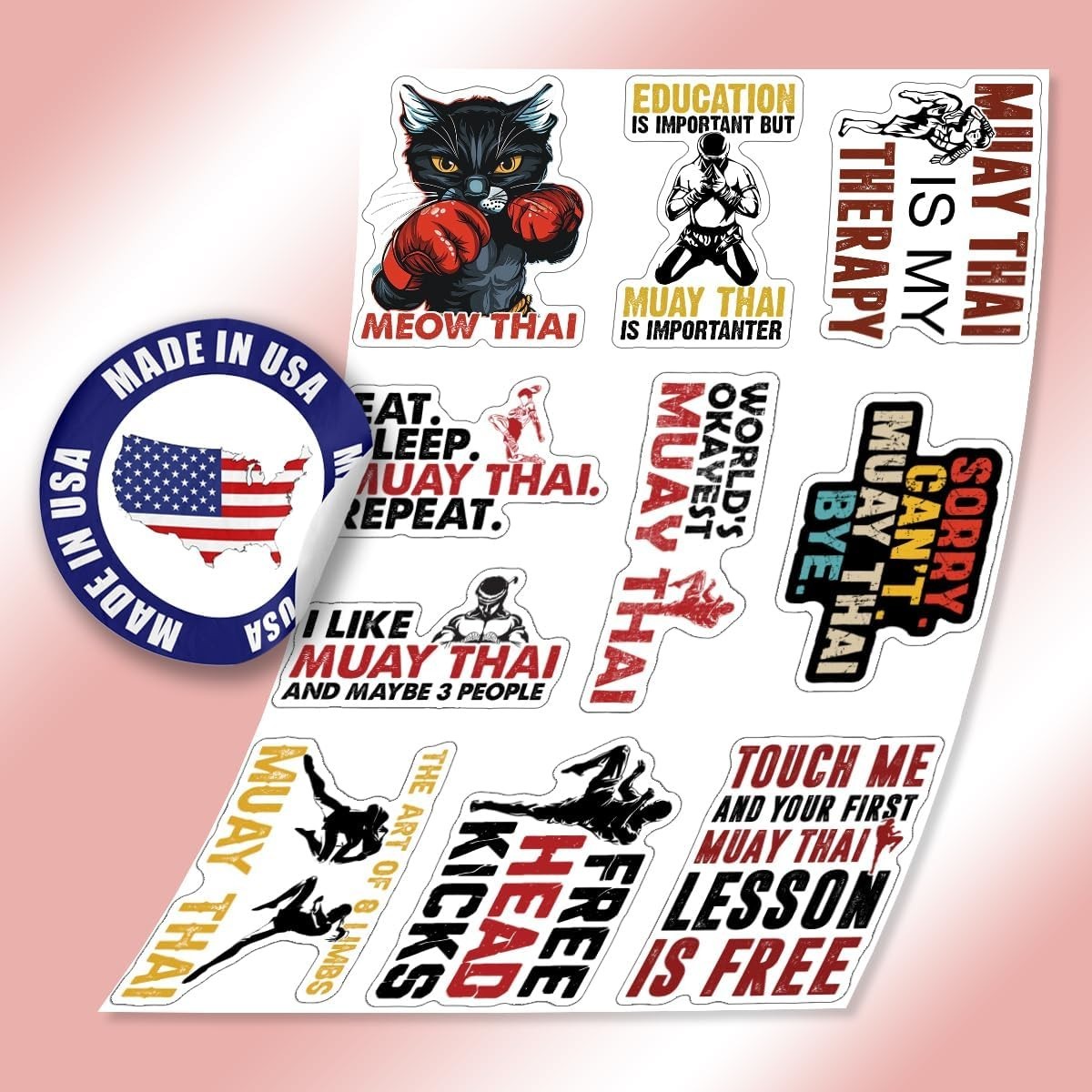 10pcs Muay Thai StickerMuay Thai Fighter Muay Thai Kickboxer Mixed Martial Arts